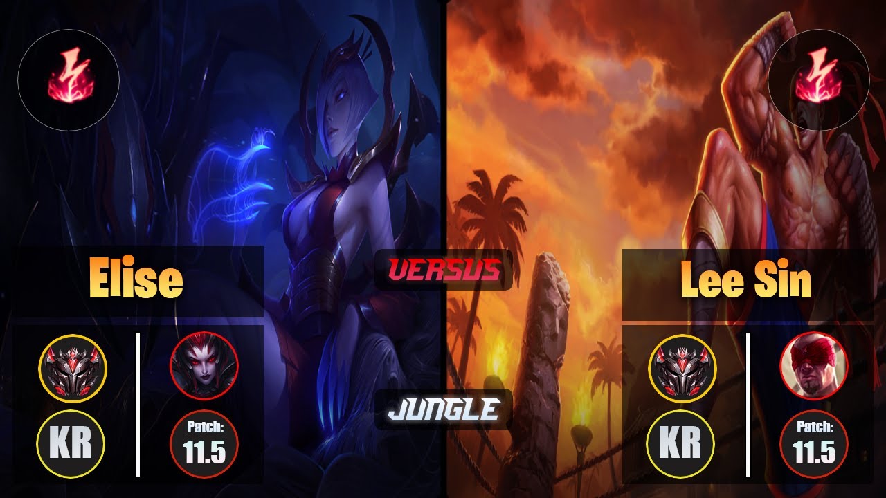 GrandMaster ELISE [Electrocute] (Jungle) VS  LEE SIN - Grandmaster KR Patch 11.5