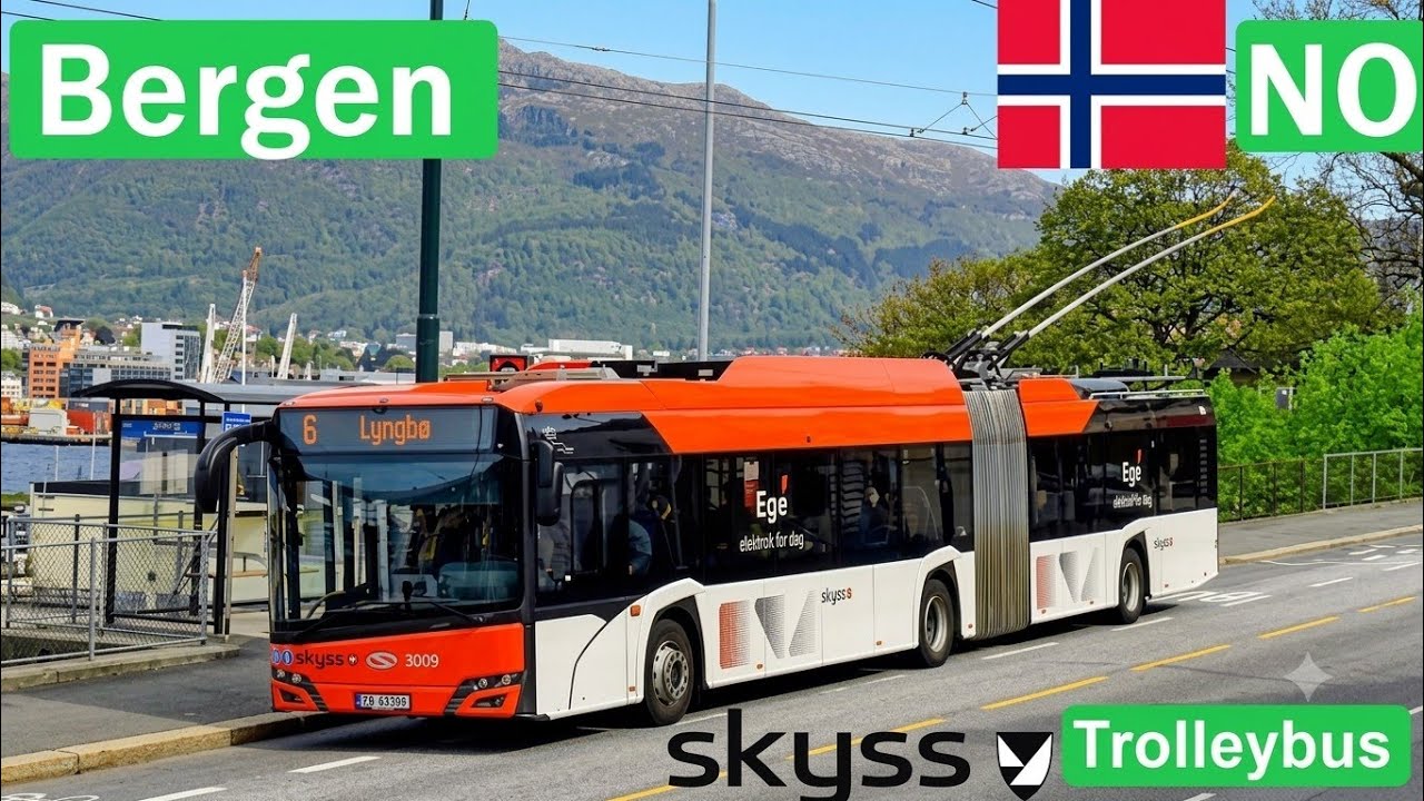 🇳🇴 BERGEN TROLLEYBUS 2025 | Trolleybussen i Bergen【4K】