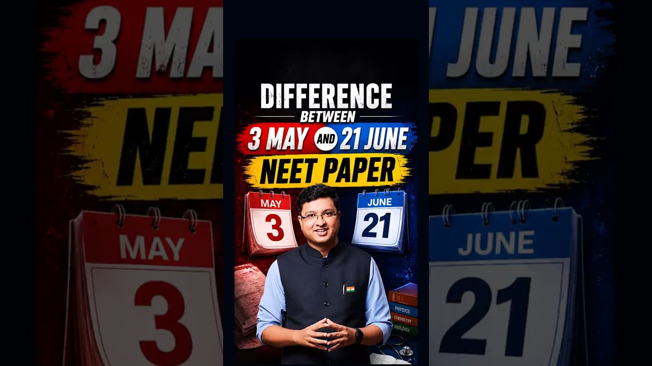 3 May NEET vs 21 June RE-NEET: Complete Paper Comparison 📊💪#neet2026 #neet #nvsir | Motion NEET