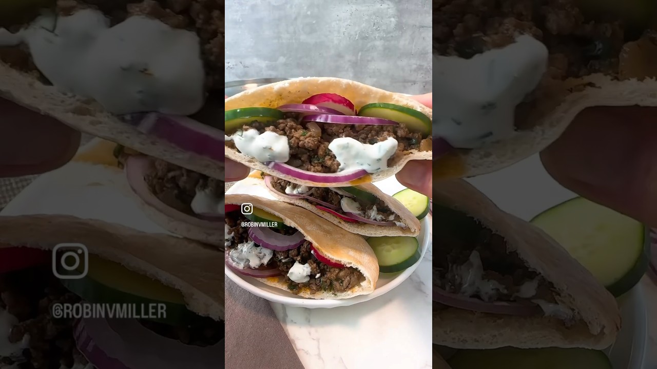 Middle Eastern Ground Beef Pita Sandwiches. Link in the comments!