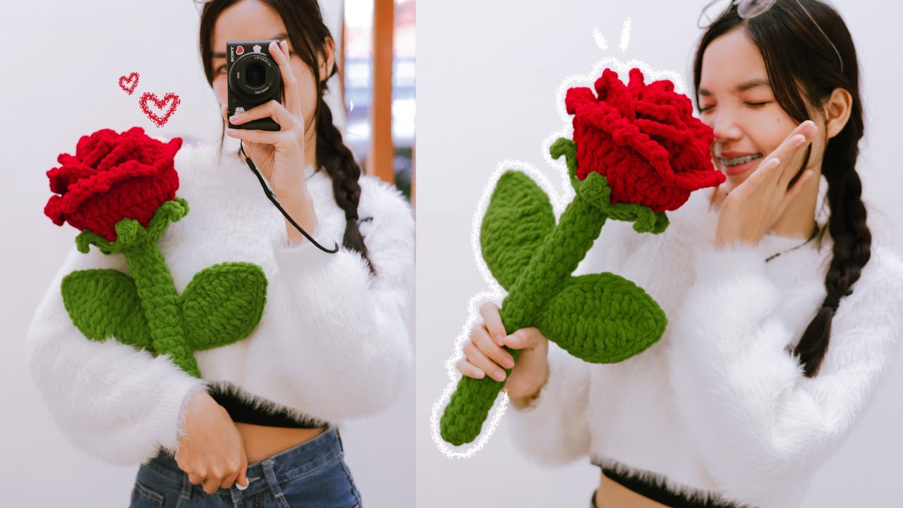 Crochet Chunky Rose Tutorial | Chenda DIY