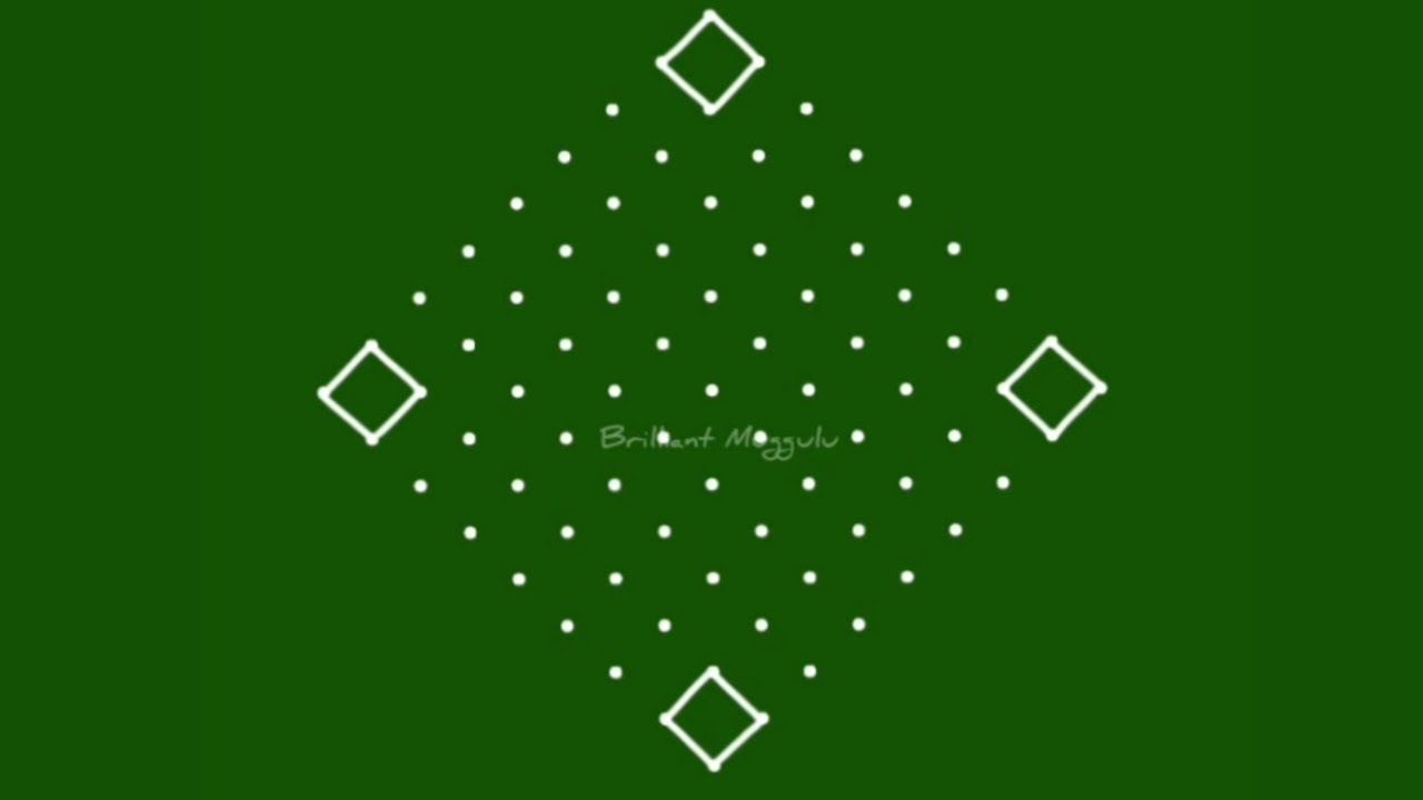 latest chukkala muggulu designs with dots.. 9 x 1 interlace dots rangoli designs