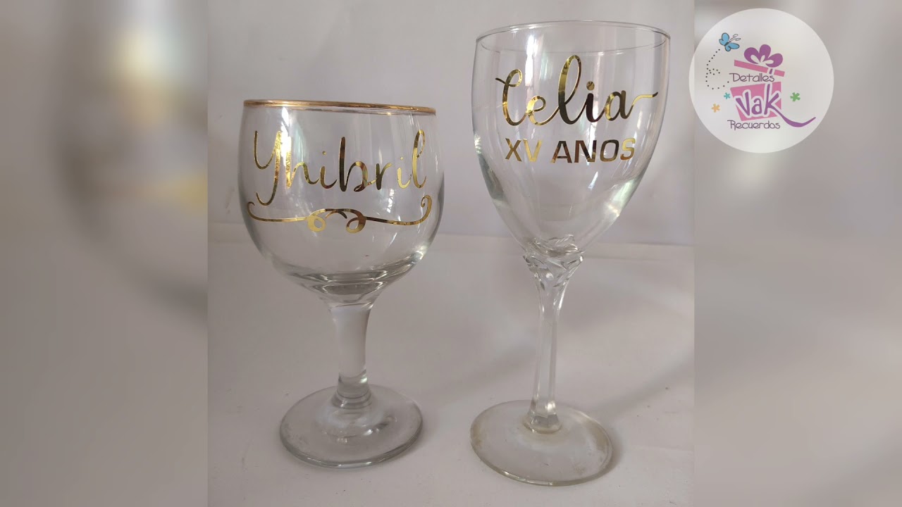 personalizar vasos copas globos burbuja metálicos, cajas de regalo con vinil adhesivo