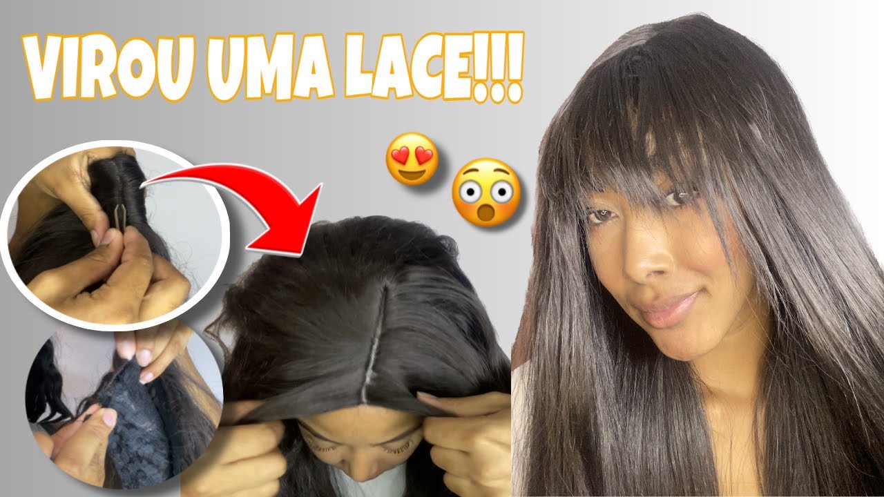 COMO TRANSFORMAR UMA PERUCA EM LACE *ficou muito natural 😱😍*
