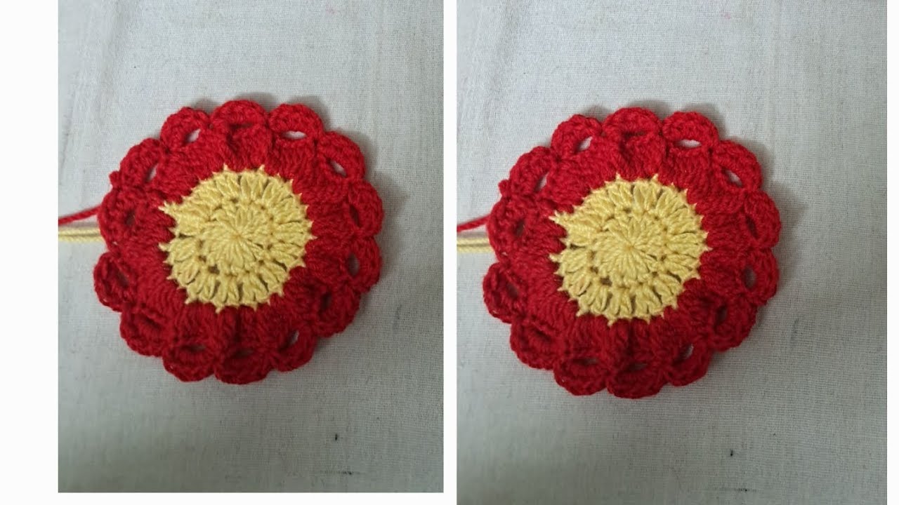 Crochet flower #likeandsubscribe #howtomakewoolenflower 