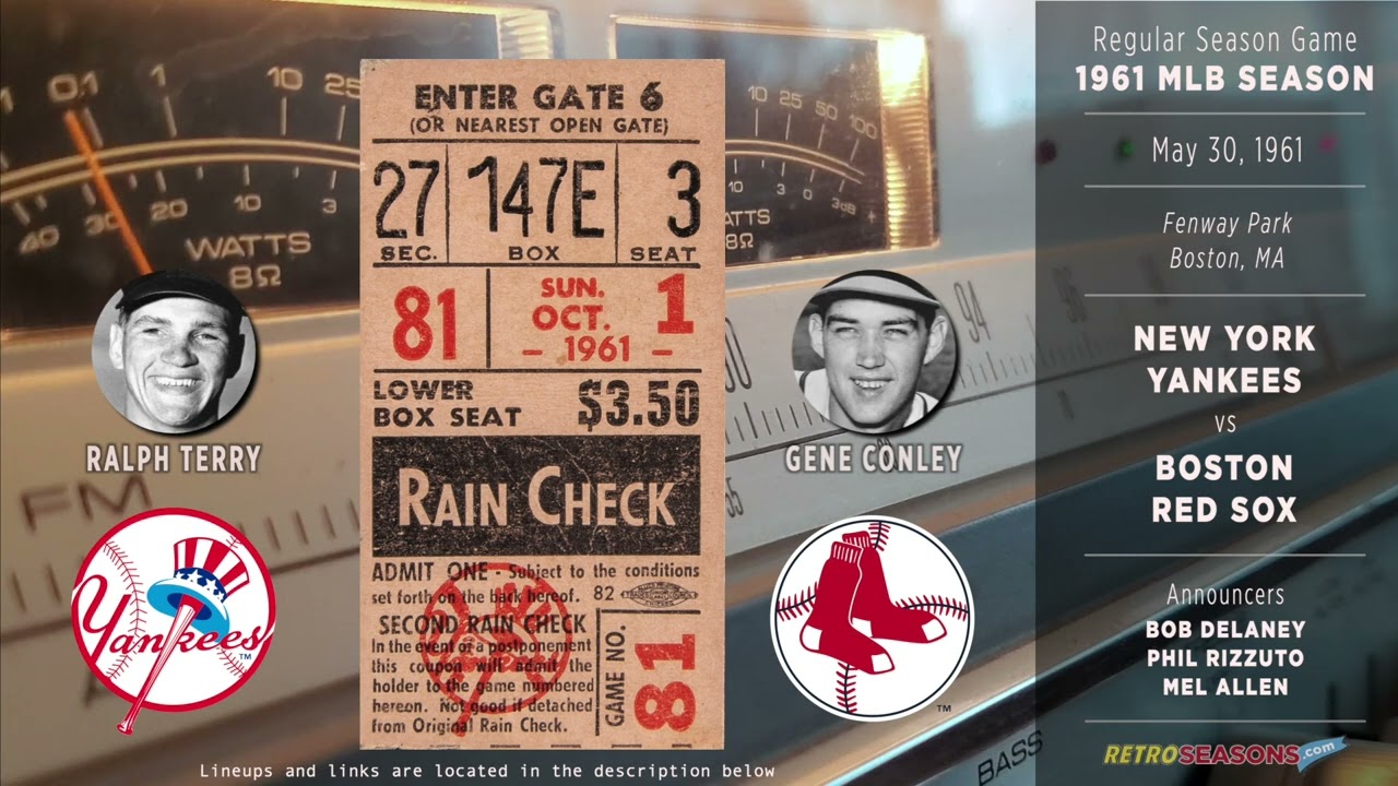 1961-May-30 • NYY/BOS • New York Yankees vs Boston Red Sox - Classic Baseball Radio Broadcast