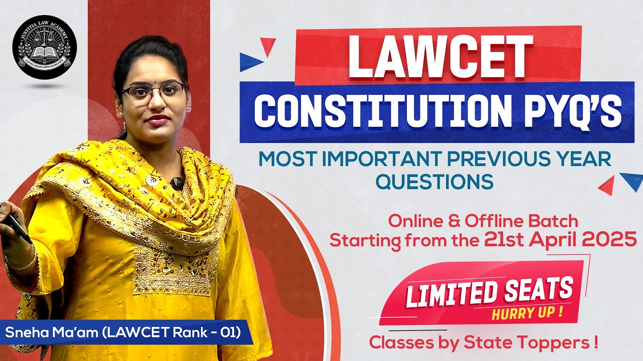 LAWCET 2025-Constitution రాజ్యాంగం PYQs AP/ TG LAWCET 2025 LEGAL APT SEC C తెలంగాణ ఆంధ్ర లాసెట్2025