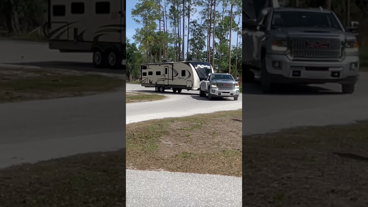 Towing travel trailer #rvlife #camping #shorts