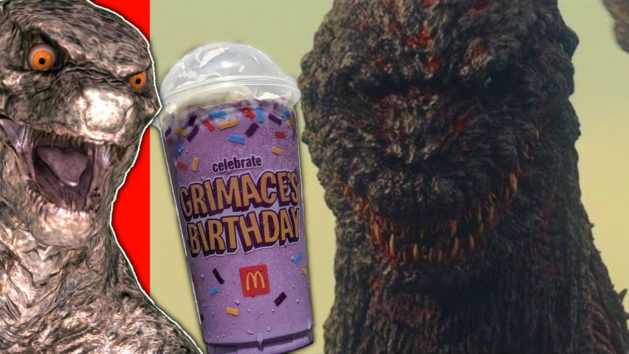 Шин Годзилла пробует GRIMACE Shake!