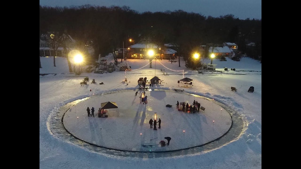 Lake Geneva man creates rotating ice circle with chainsaw and outboard motor