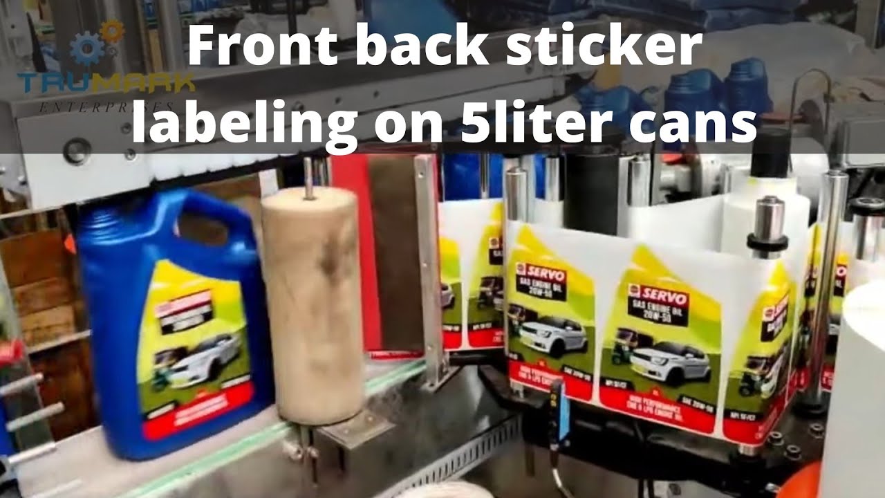 ENGINE OIL BOTTLE  FRONT AND  BACK LABELING MACHINE