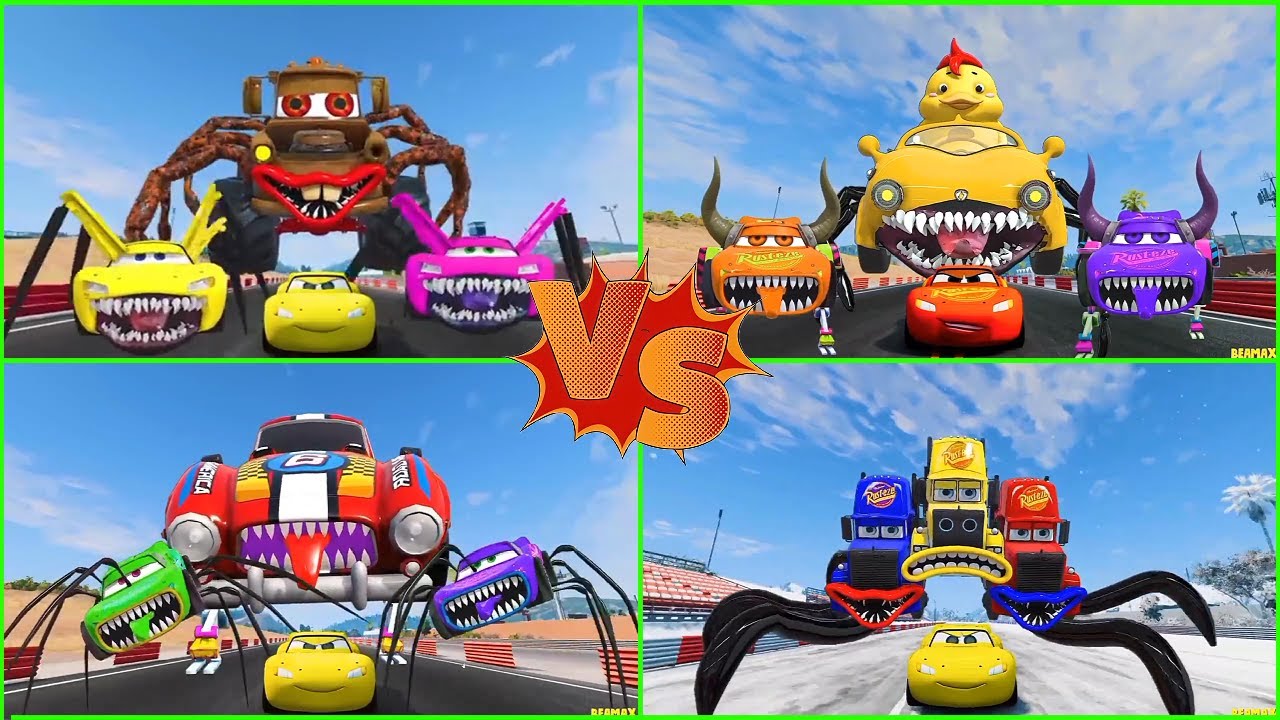 ULTIMATE CAR BATTLE! 🚗🔥 McQueen Eater vs Mega Monster Trucks | GTA 5 FIGHT