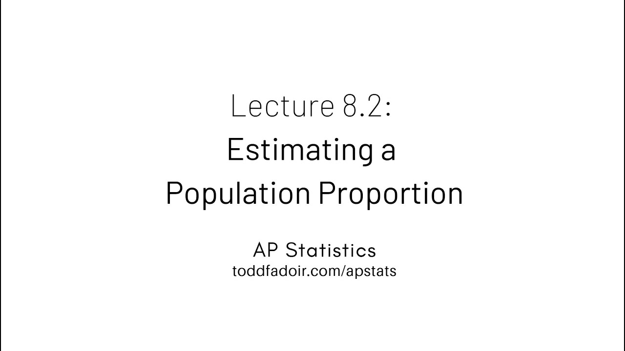 AP Statistics Lecture 8.2: Estimating a Population Proportion