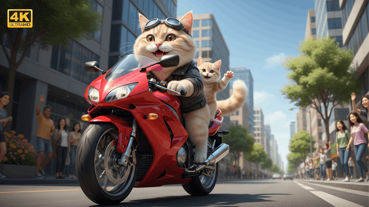 Mama Cat And  cream Kitten Save Money to Buy Kitten’s Dream Toy Motorbike 💖🏍️