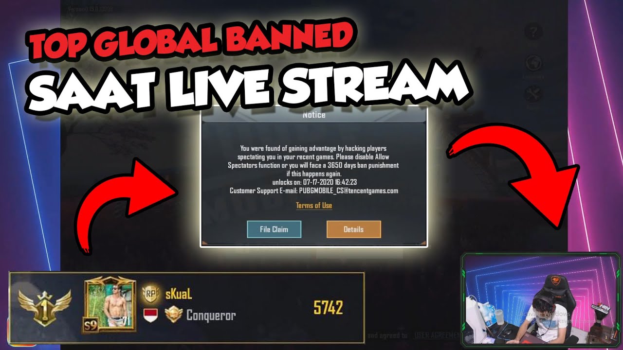 DETIK - DETIK TOP GLOBAL PUBG MOBILE DI BANNED SAAT LAGI LIVE STREAMING -  PUBG MOBILE INDONESIA