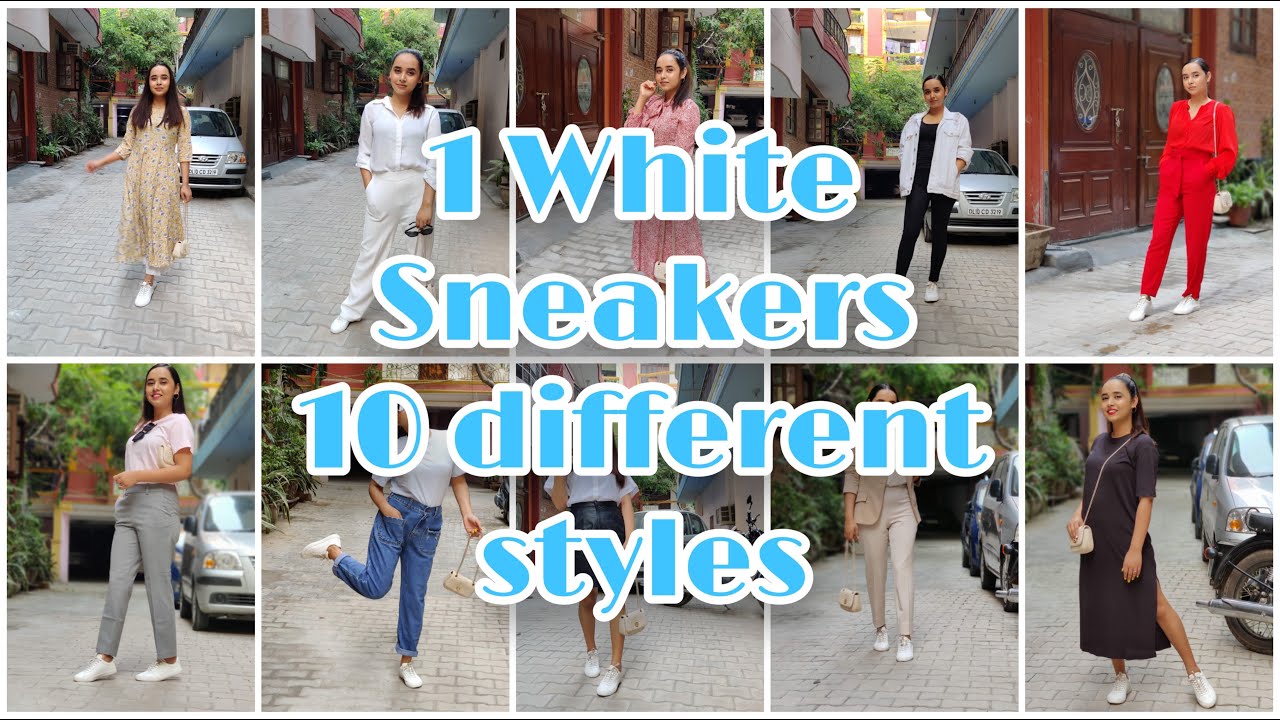 10 ways to style WHITE SNEAKERS Women's fashion Outfit ideas for EVERY OCCASION #trending #ootd