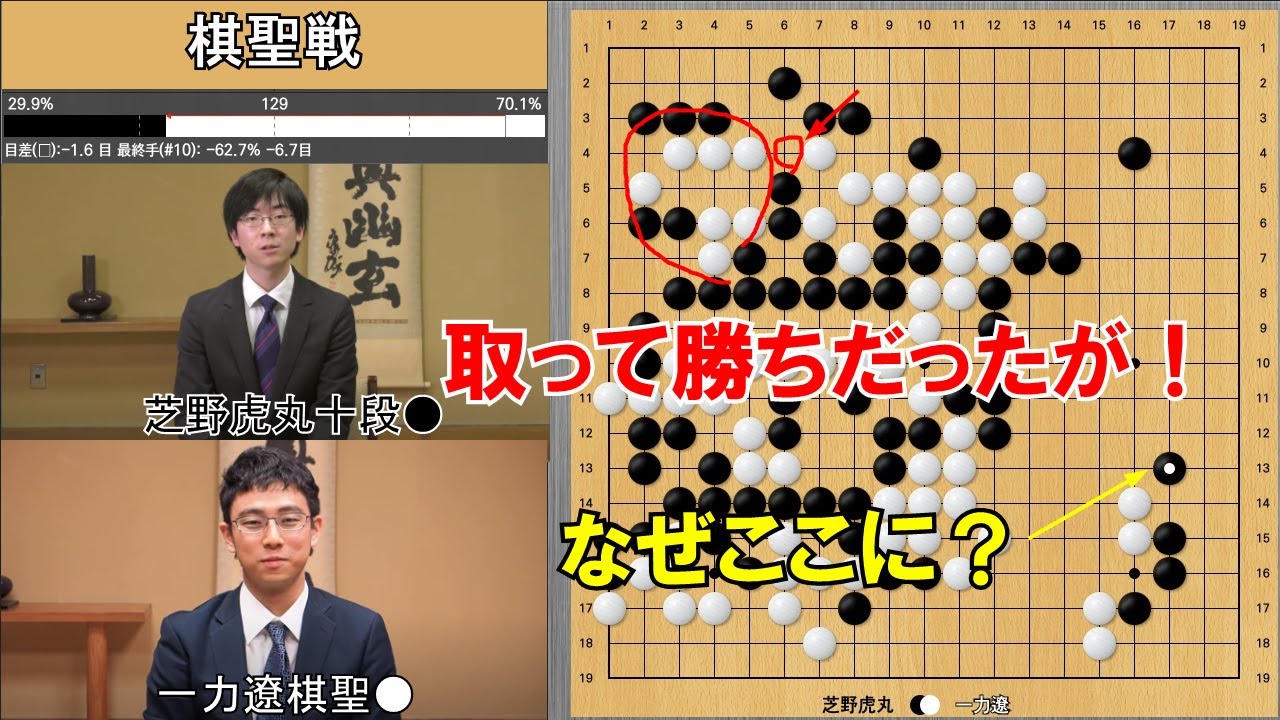 【棋聖戦】一力遼棋聖VS芝野虎丸十段　挑戦手合第1局