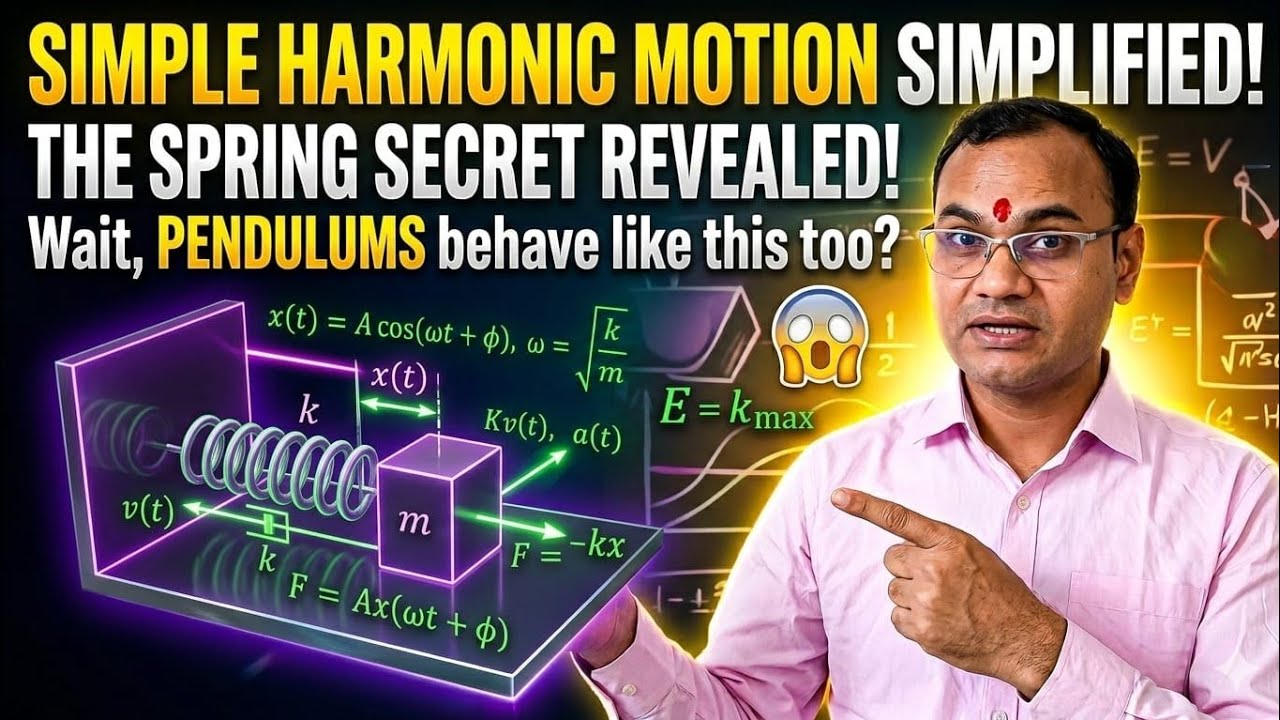 SHM BY ENERGY METHOD EXPLAINED: CONCEPT, FORMULA ,AND DOUBT DISSCUSSION.