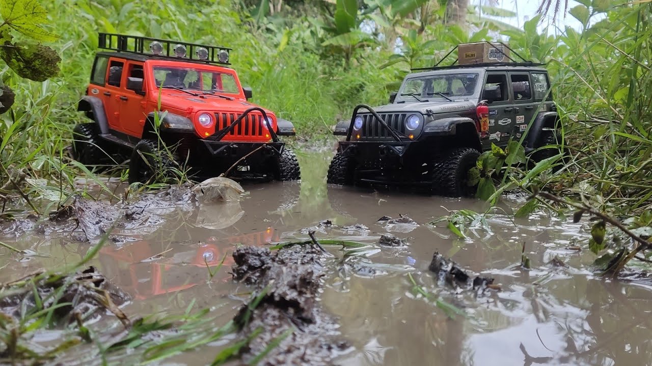 RC Crawler Scale 1/12 MN128 | Jeep Wrangler Rubicon Trabas Track Berlumpur!