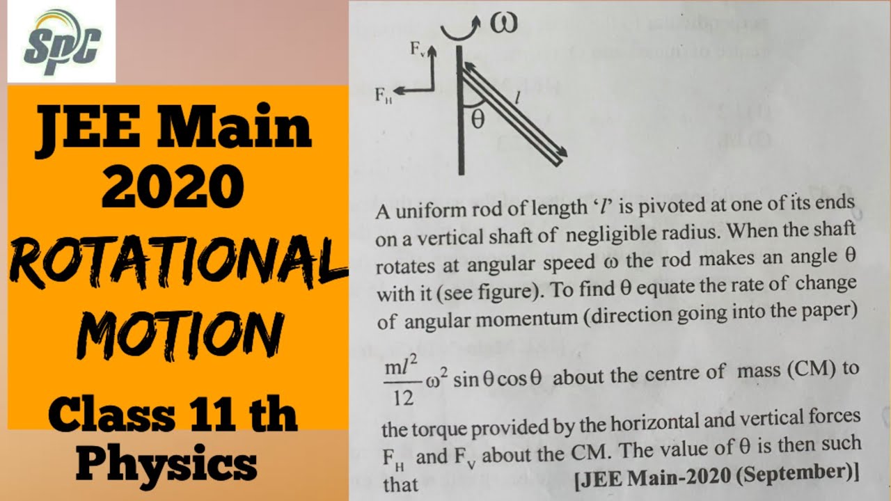 A uniform rod of length l is pivoted at one of its ends on a vertical shaft of negligible radius.