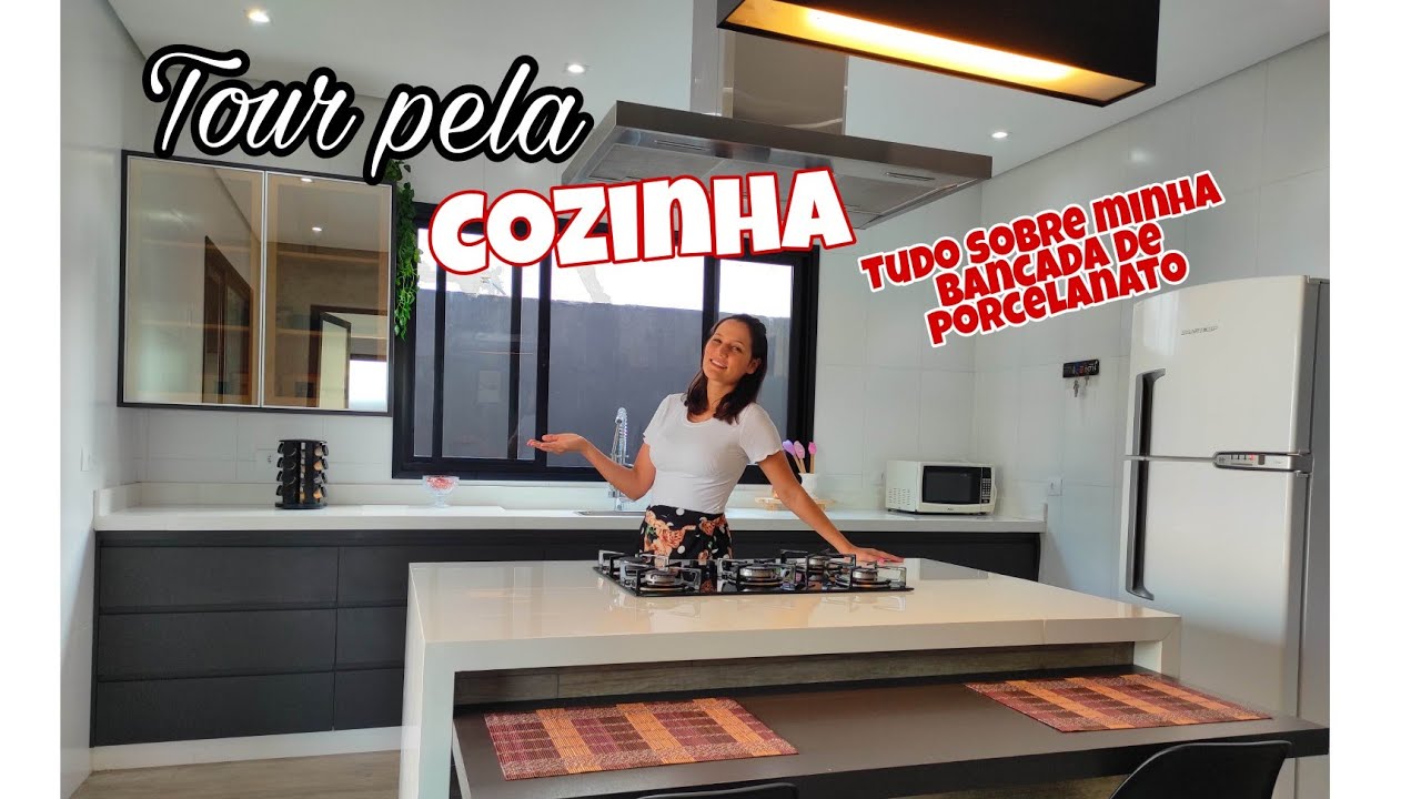 TOUR PELA COZINHA PLANEJADA COM BANCADAS DE PORCELANATO / Vale a pena? 🤔