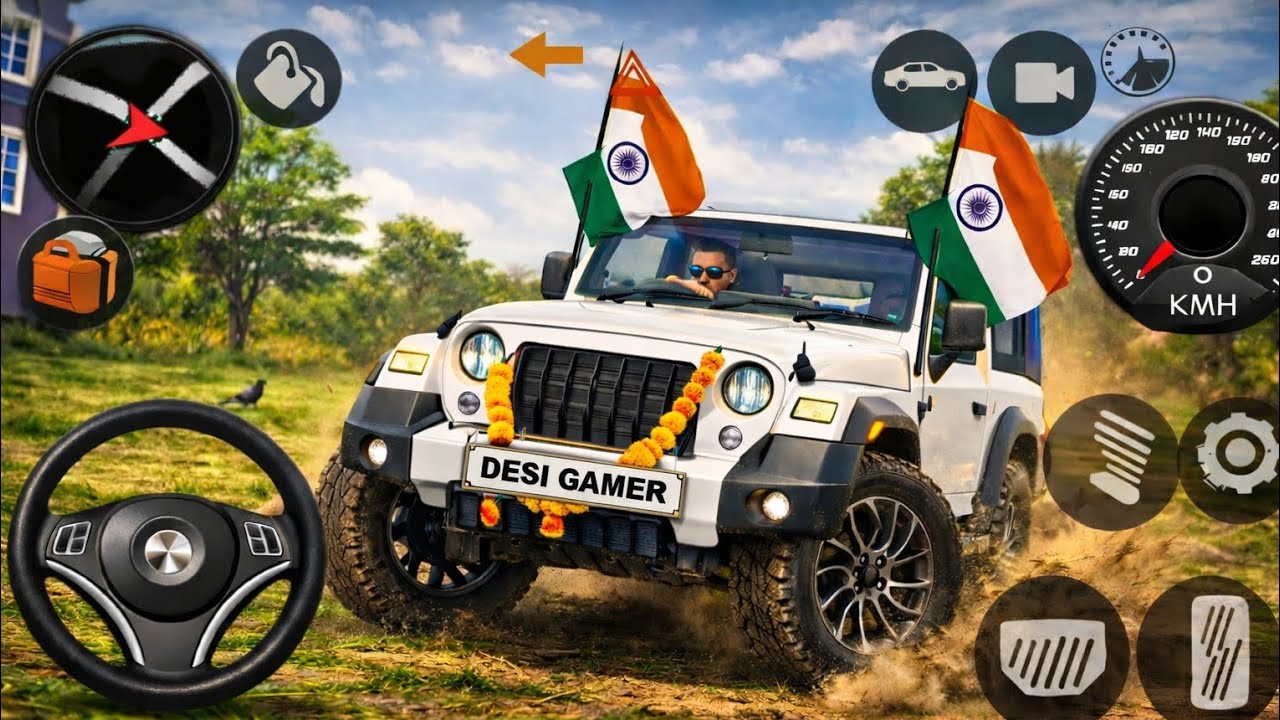Modified Mahindra Thar😈Games:Indian White Thar (Gadi Wala Games) Car Game Android Game - #2026#gamer