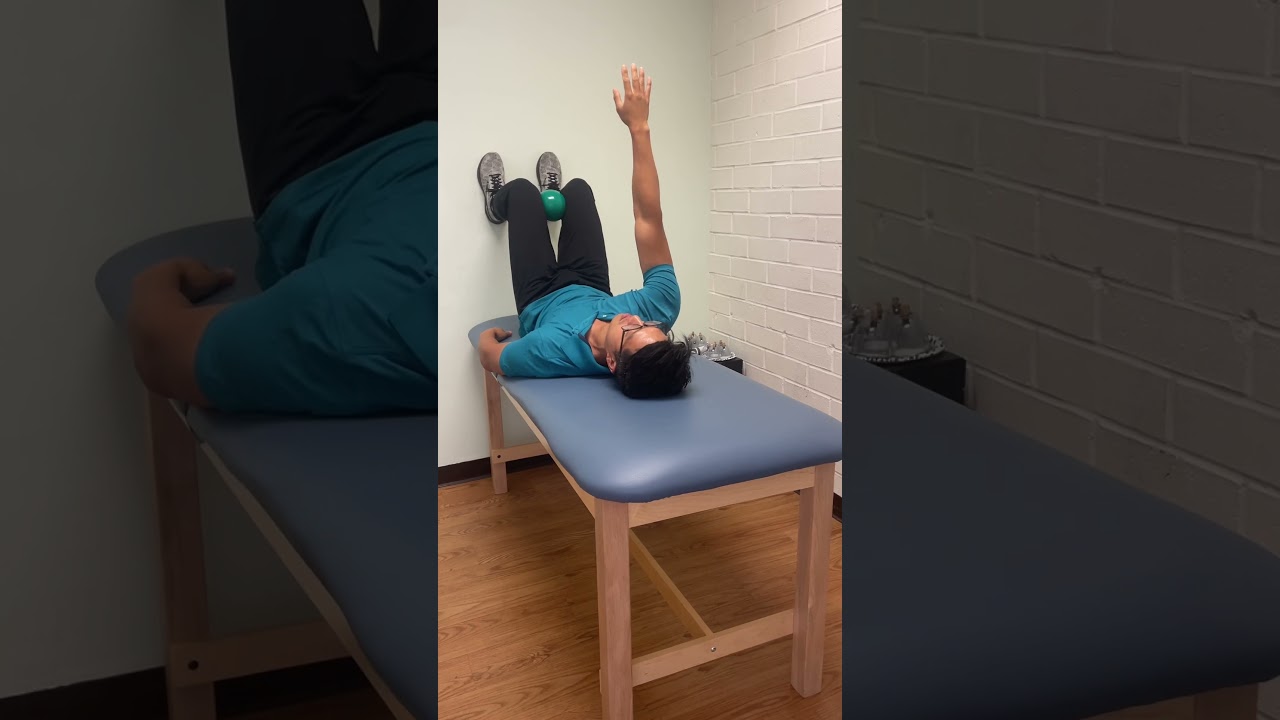 PRI 90/90 hip lift with right arm reach (modified)