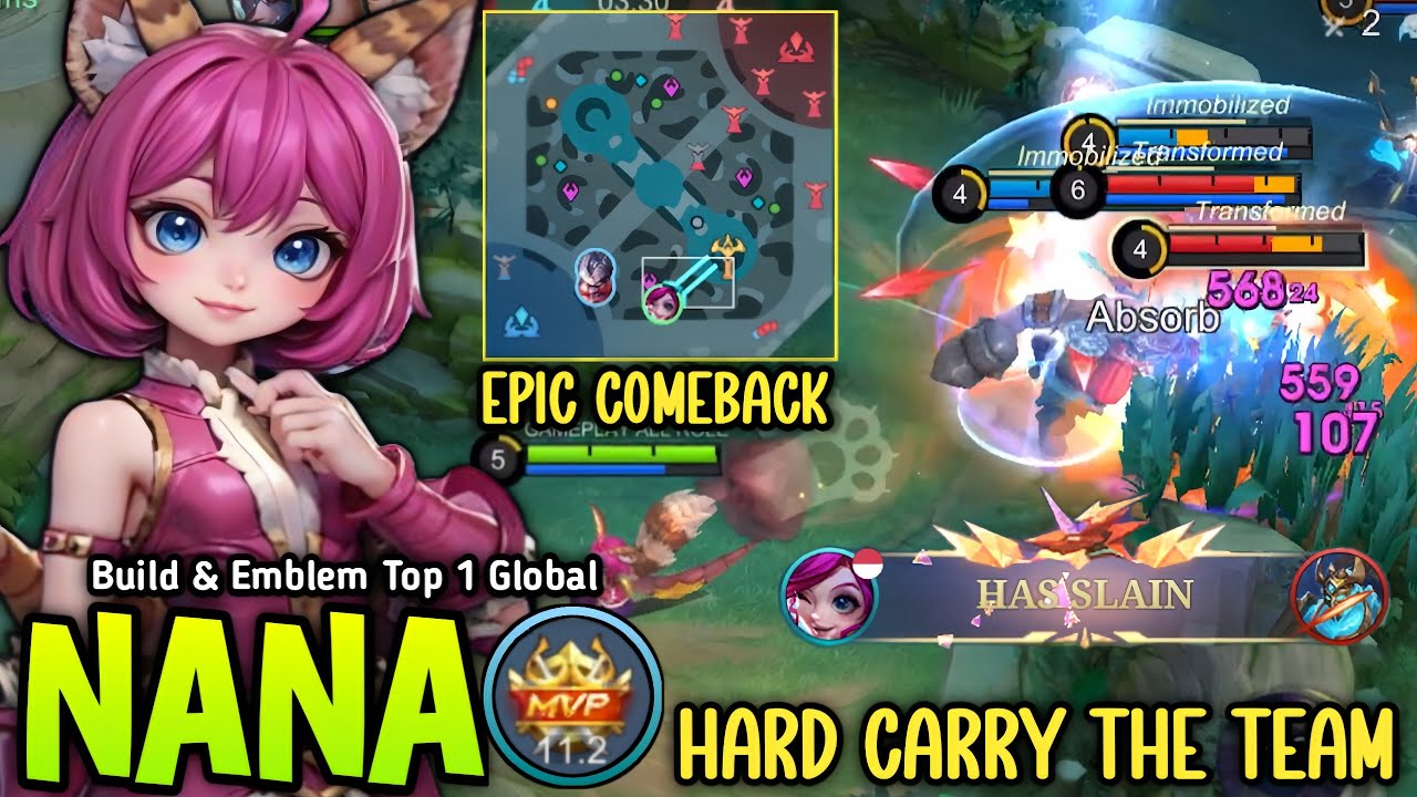 NANA PERFECT GET THE LORD 100% THE REAL EPIC COMEBACK ( ENEMY HATE ME😁) - BUILD TOP 1 GLOBAL NANA