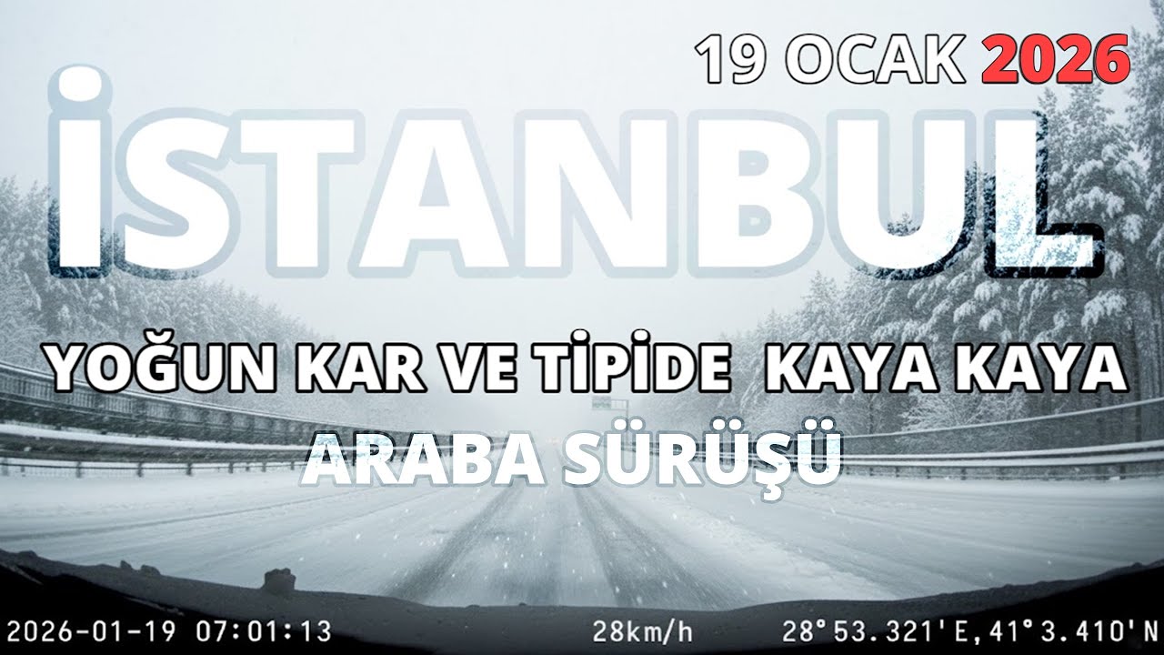 İstanbulda Yoğun Karda Araba İle Kaya Kaya Gittik Tipiye Yakalandık Karda Kaldık Dashcam