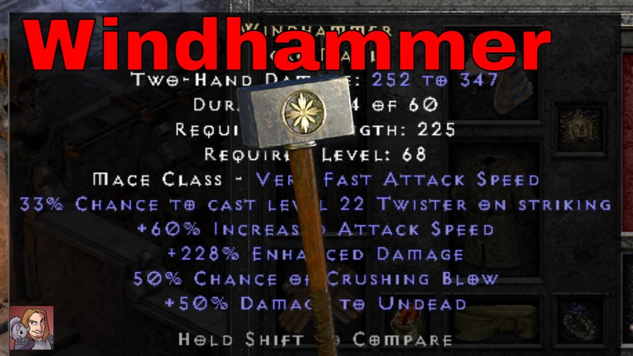D2R Unique Items - Windhammer (Ogre Maul)
