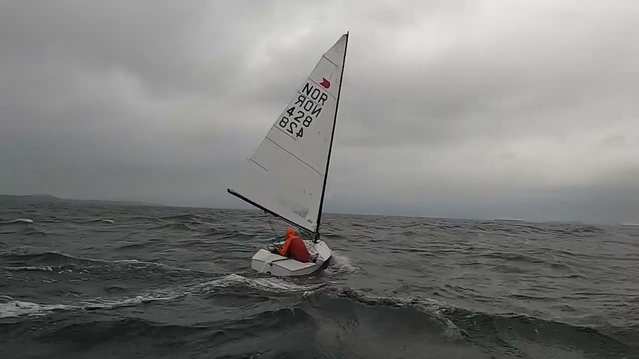 OK dinghy downwind sailing - speed racing the coast guard!