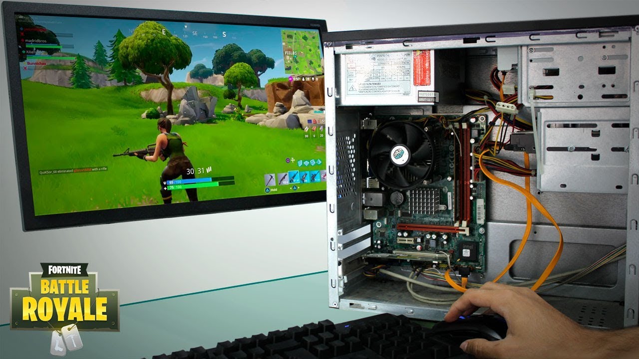 TENTEI JOGAR FORTNITE EM UM PC ANTIGO