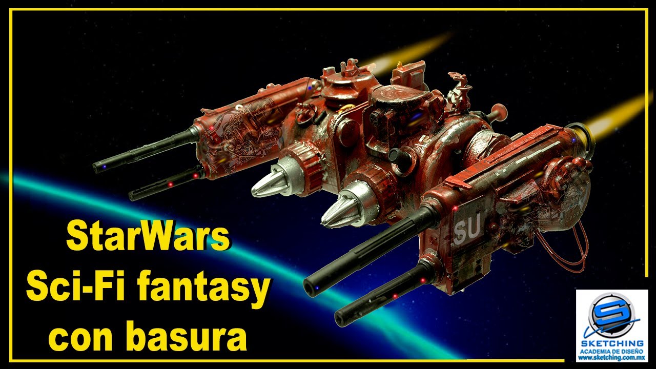 Star Wars ship, let's make a spaceship with recycled garbage 9. Nave espacia con basura reciclada