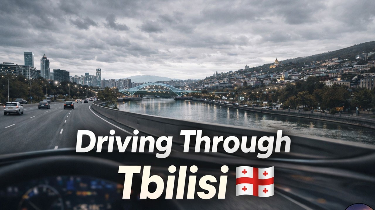 Driving through Tbilisi in a Volvo XC90 | Ortachala to Tbilisi Mall | Cloudy Day POV & City Sounds