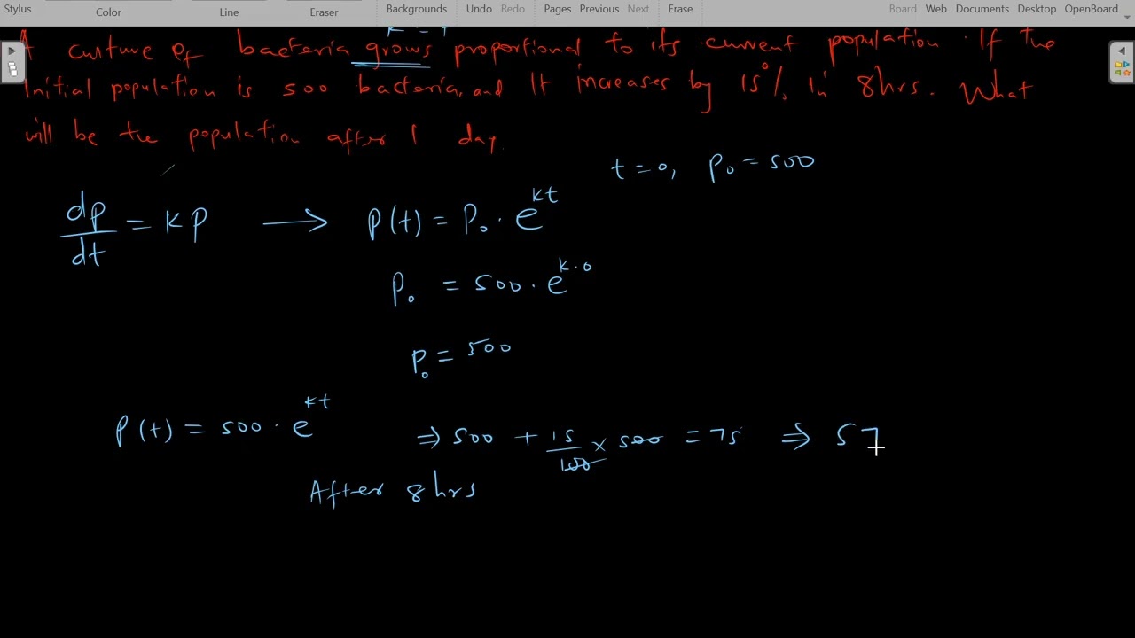 Exponential growth and decay ,example 2