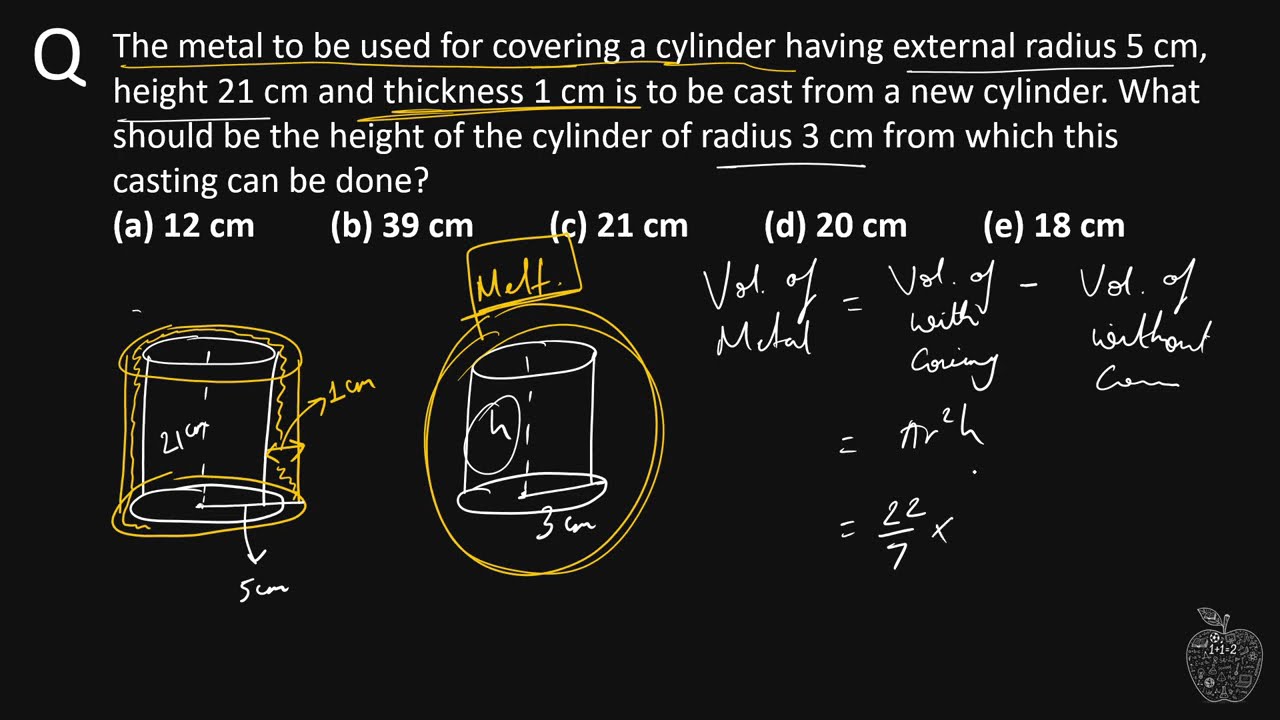 The metal to be used for covering a cylinder having external radius 5 cm, height 21 cm and thickness