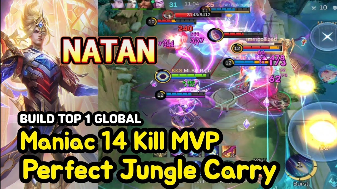 Natan (Mythical Glory): 14 Kill MVP Maniac | Perfect Jungle Carry | MLBB Ranked Gameplay