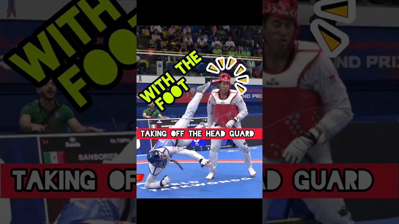 taking off the head guard with the foot #taekwondo #تکواندو