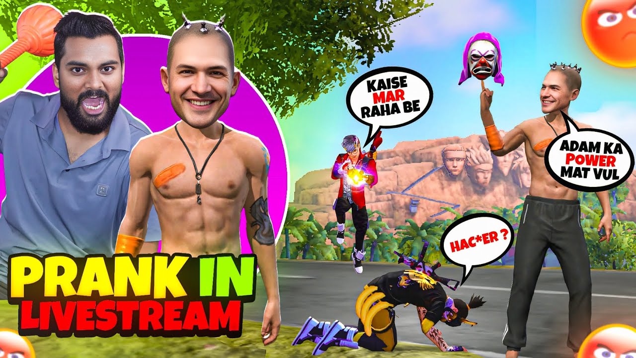 Giveaway Livestream Youtuber Socha 26 Level NooB 😂Fir Gameplay dekh kaha HACK*R & ho Gaya Hawa Tight