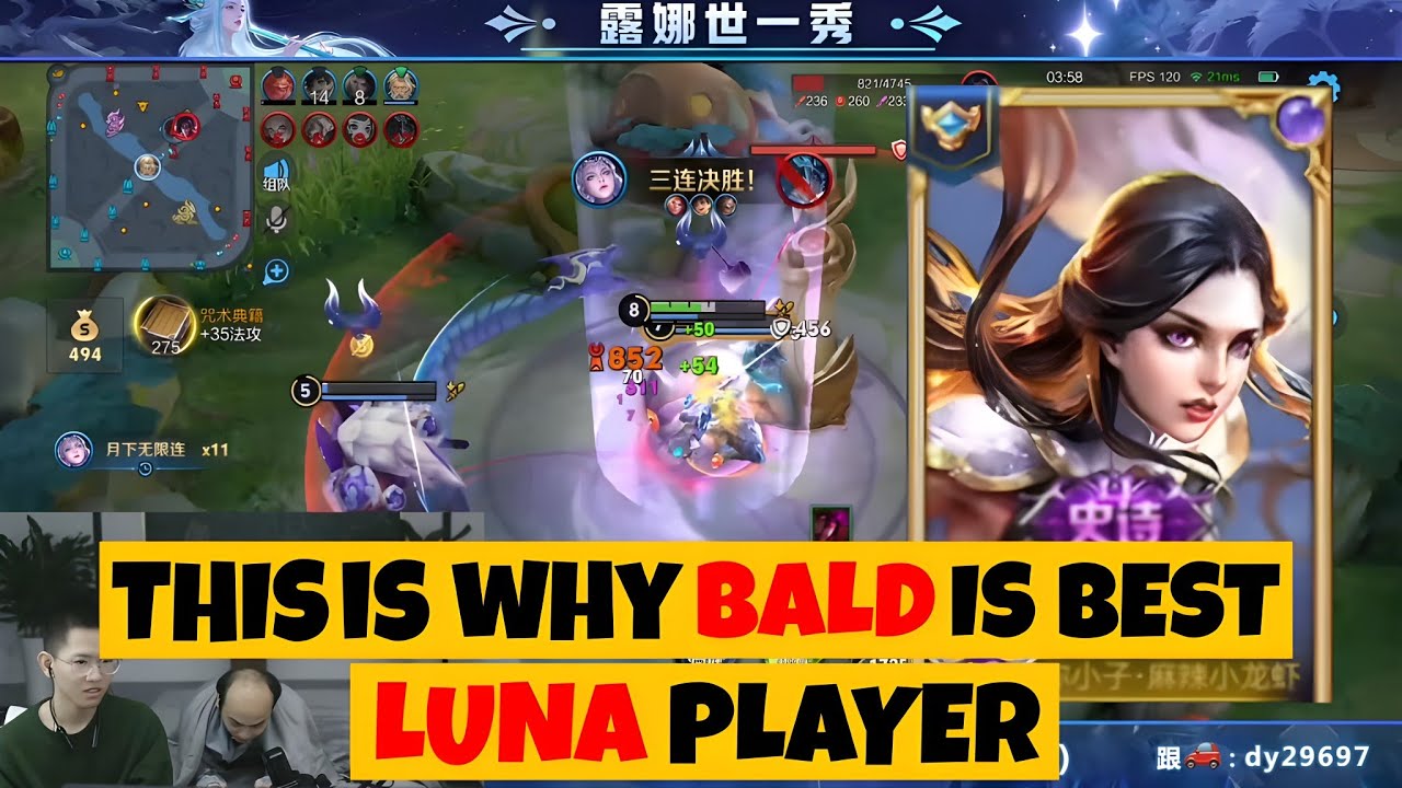 BALD'S LUNA IS PURE ART 🤯 CRAZY COMBOS AND INSANE MECHANICS, SO SATISFYING | HONOR OF KINGS