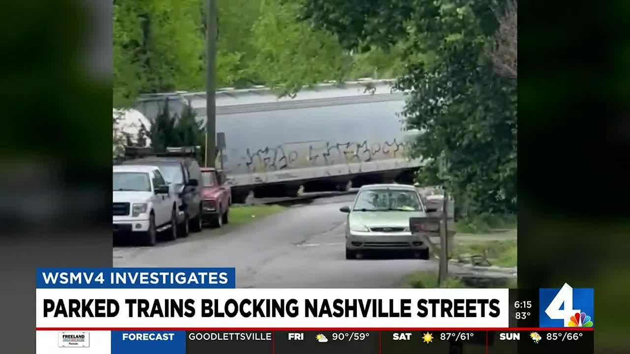 Parked trains blocking Nashville streets