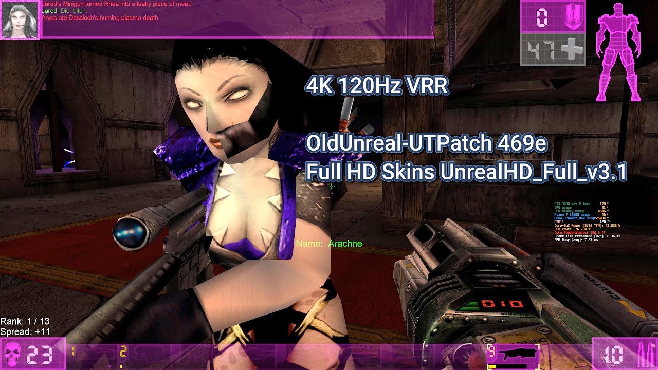 Unreal Tournament 99 4K 120Hz HD Skins - Gothic DM - RTX 3080 Asus Strix SCAR G15 Ryzen 7 5800H