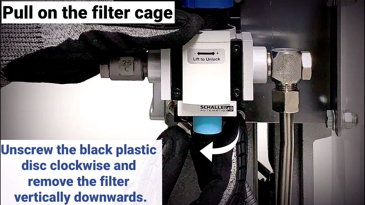 NEW Pressure Regulator - Exchange of Air Filter with Pressure Adjustment - Schaller Automation