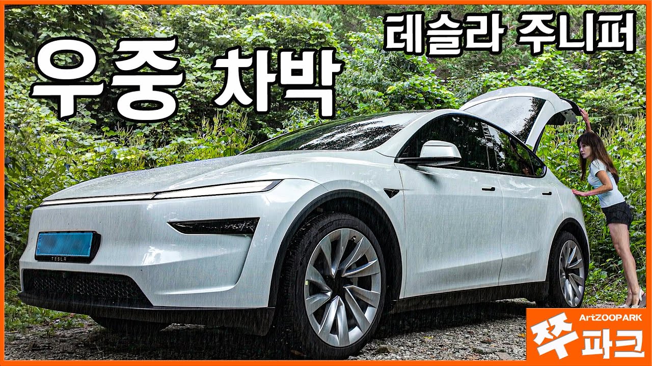 Не могу остановиться, даже когда идёт дождь! Tesla Y Juniper: кемпинг в дождливый день