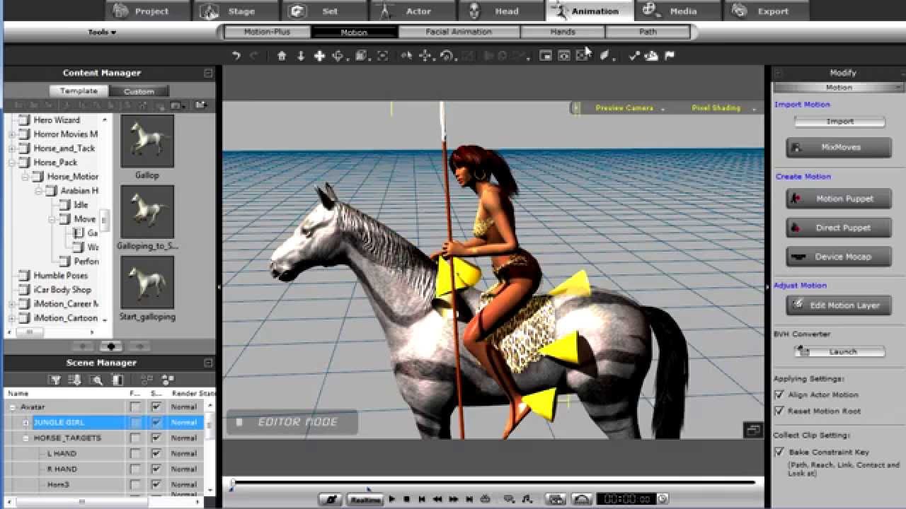 HORSE & RIDER in iCLONE