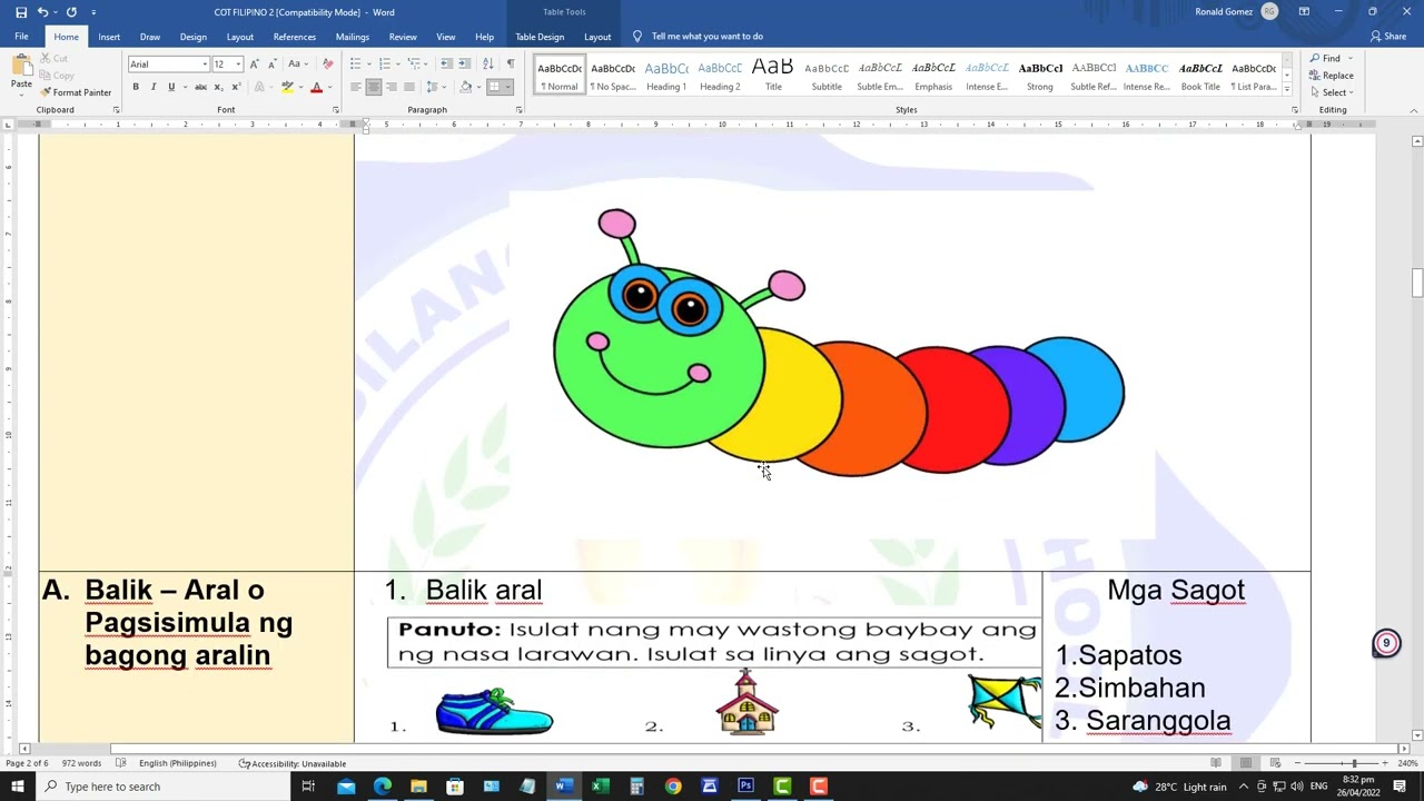 PANDIWA GRADE 3 COT LESSON PLAN VLOG 9