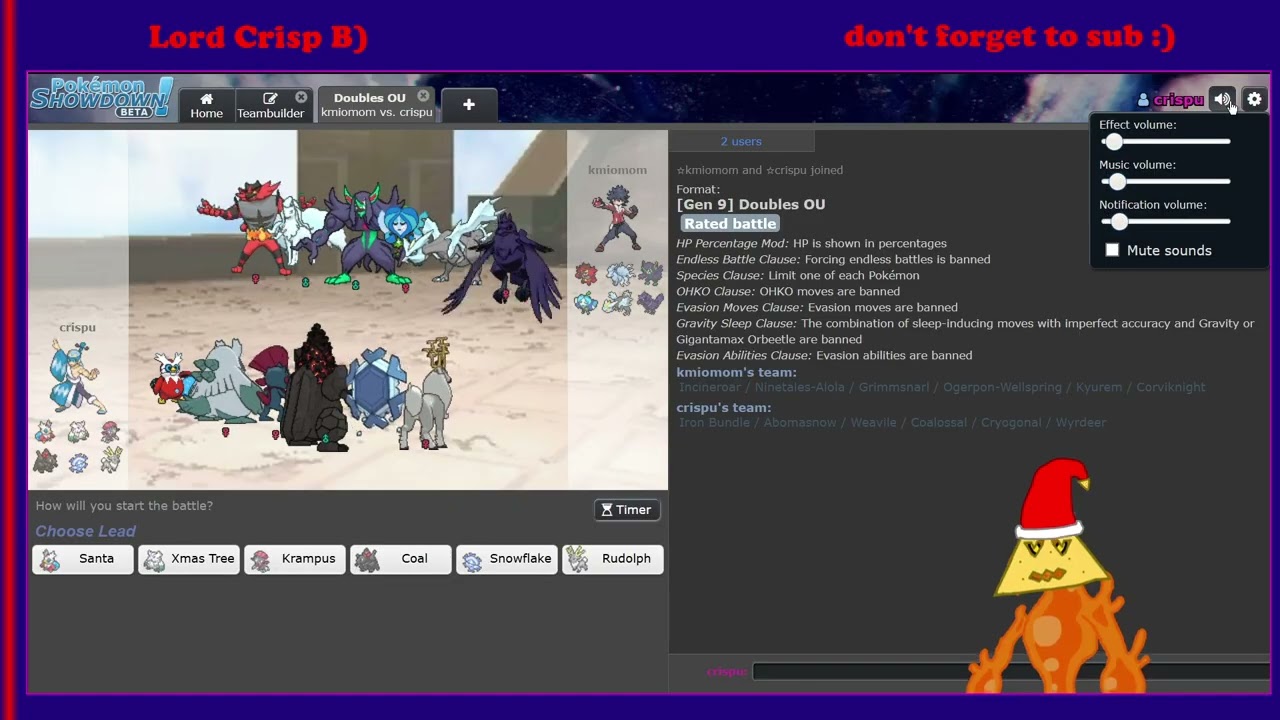 Xmas Themed Pokemon Showdown Battles!
