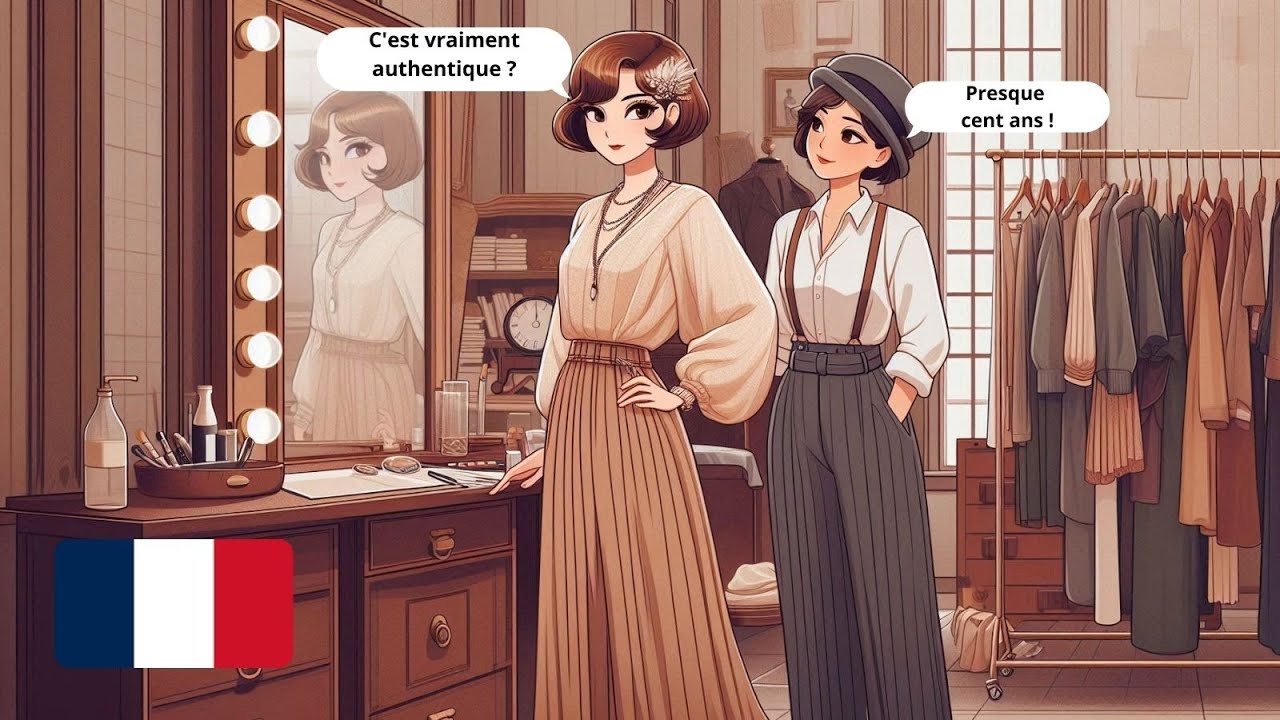 10 Simple French Conversations | At the Vintage Clothing Store (A1-A2)