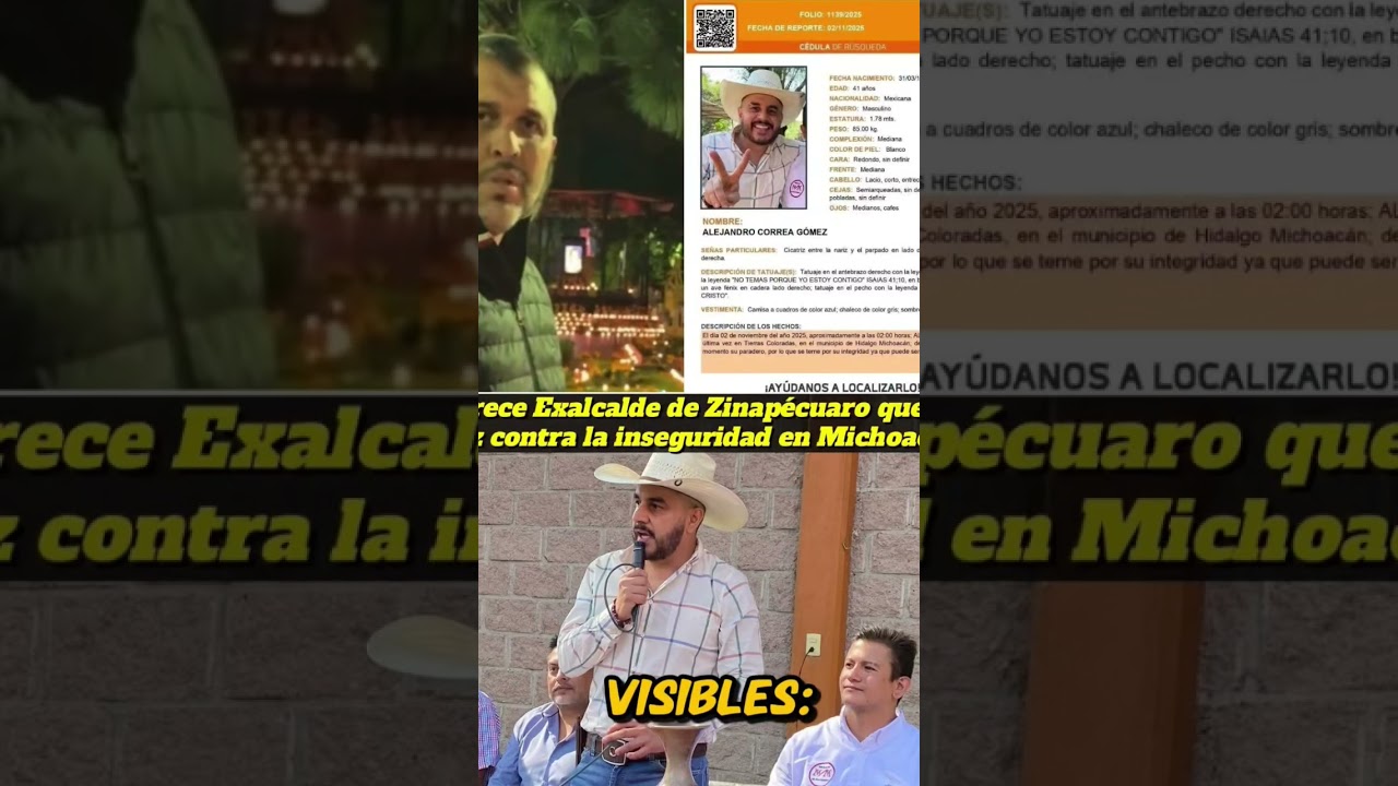 desaparece Alejandro Correa G&oacute;mez #carlosmanzo #desaparecidos #michoacan #uruapan