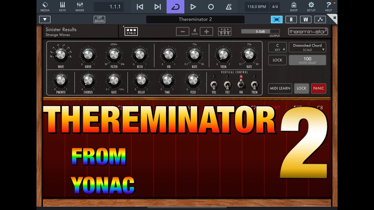 Thereminator 2 by Yonac - AUv3 Touch Control Theremin - Tutorial & Demo for the iPad